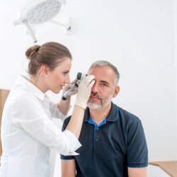 Advanced Dermatology & Skin Cancer Specialists - Menifee - Advanced Dermatology & Skin Cancer Specialists - woman doc examining man face