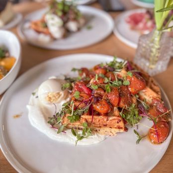 Lele Cake - Gruyere Waffles with Sundried Tomatoes and Soft Egg - Coffee & Tea Near Me - Los Gatos, California