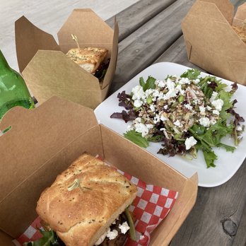 Haute Goat - Eggplant sandwich and a side of Buddha Bowl salad. - Farms Near Me - Port Hope, Ontario