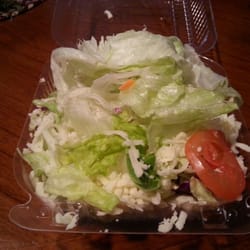 Best Way Pizza - This is a poor quality side salad with mostly lettuce and cheese. Oh, can't forget about the 2 soggy tomato slices also!
