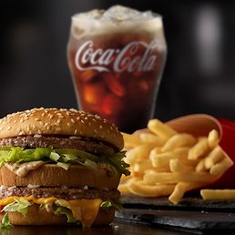 a large hamburger and fries