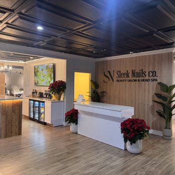 Sleek Nails Co - Reception and bar area for your complimentary drinks! - Nail Salons Near Me - Stockton, California Sleek Nails Co - Reception and bar area for your complimentary drinks! - Nail Salons Near Me - Stockton, California