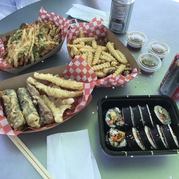 Tokki - Veggies tempura, seaweed rolls, tuna rolls, deep fried squid - Korean Near Me - Coquitlam, British Columbia