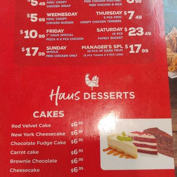 Chicken Haus - Menu (daily specials and desserts) - Fast Food Near Me - Markham, Ontario