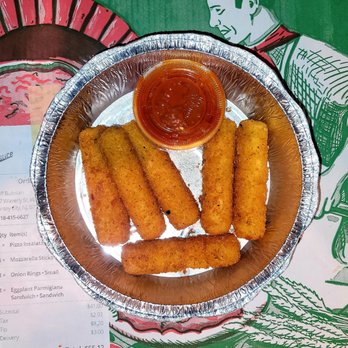 Gino Pizzeria - Mozzarella Sticks 6pc $6.00 (01/01/22). @GinosPizzaJC #JerseyCity #ItalianFood #MozzarellaSticks #FriedFood #FoodPorn - Pizza Near Me - Jersey City, New Jersey