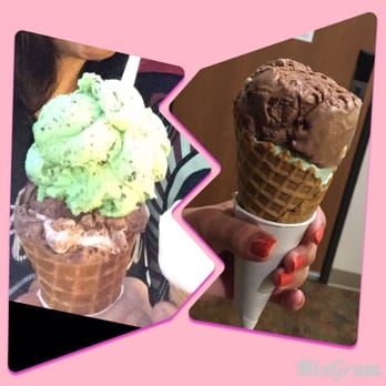 Farr Better Ice Cream - Left pic- 1 yr ago, Right pic-last night!  Got jipped a whole scoop! - Ice Cream & Frozen Yogurt Near Me - Ogden, Utah