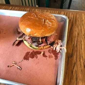 Butcher Paper BBQ - Pulled pork...with homemade pickles!! - Barbeque Near Me - Opelika, Alabama
