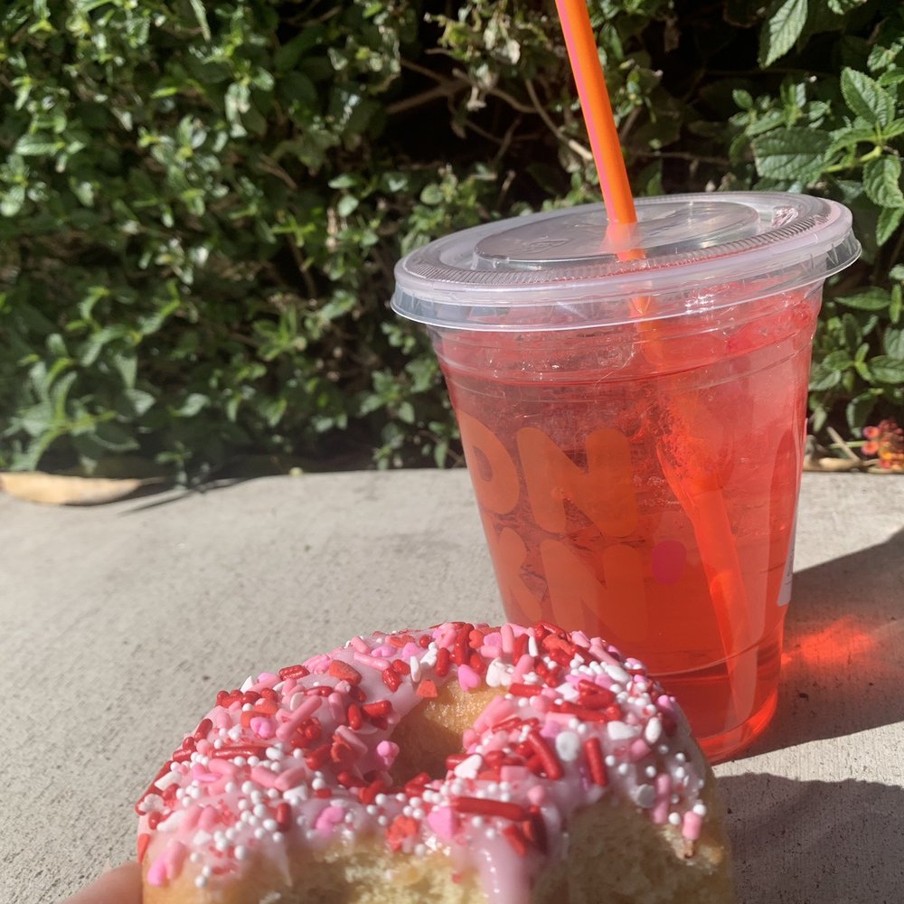 Dunkin' - Valentine's Day donut and aqua strawberry refresher - Donuts Near Me - Ramona, California Dunkin' - Valentine's Day donut and aqua strawberry refresher - Donuts Near Me - Ramona, California