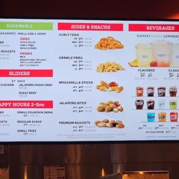 a menu for a fast food restaurant