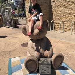 One of their big teddy bear statues