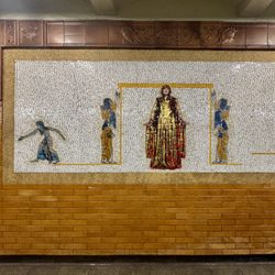MTA - 66th Street Lincoln Center Subway Station - 66th St Lincoln Centrer Subway Station (1) - Nancy Spero "Artemis, Actobats, Divas and Dancers" 1999, Downtown Platform