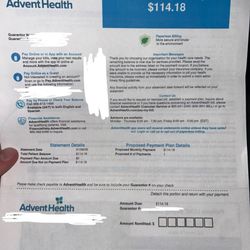 AdventHealth Southmoor ER & Urgent Care - Proof of bills