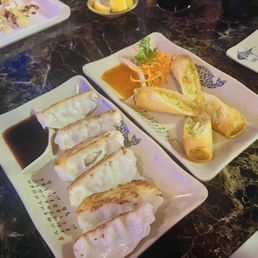 Pork gyoza & spring rolls Pork gyoza & spring rolls