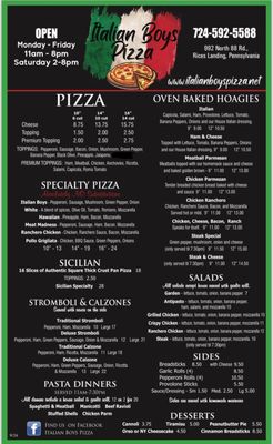 Menu photo 2 Italian Boy's Pizza Rices Landing, PA