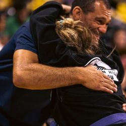 Diego Herzog Brazilian Jiu Jitsu - Professor Herzog celebrating one of his students win at Masters international North America from IBJJF