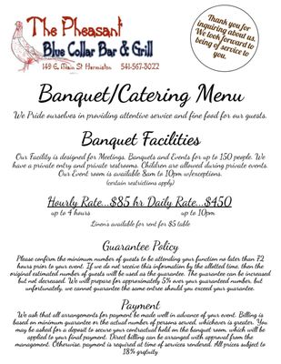 Menu photo 3 The Pheasant Blue Collar Bar and Grill Hermiston, OR Menu photo 3 The Pheasant Blue Collar Bar and Grill Hermiston, OR