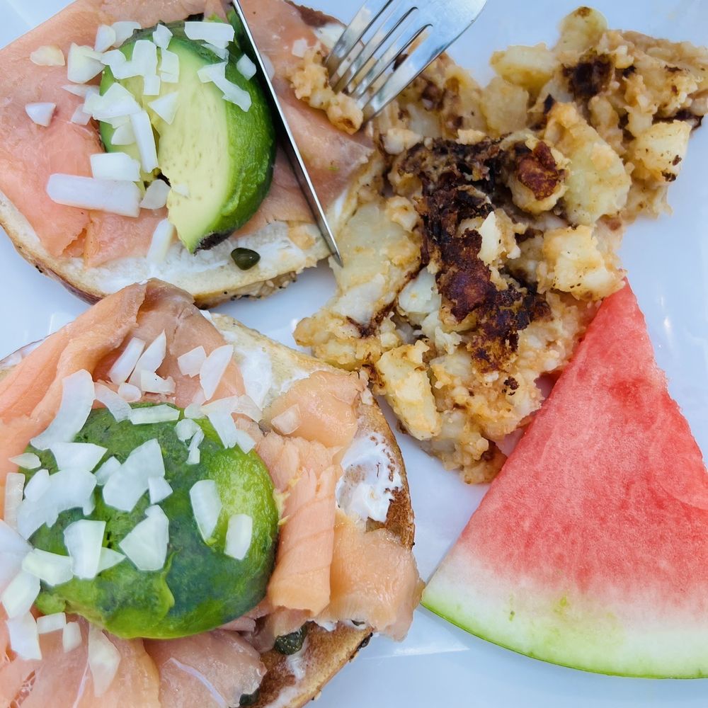 1 Ferry Wharf - Smoked salmon bagel - Seafood Near Me - Jamestown, Rhode Island