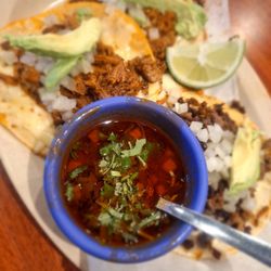 Taco Mich - Volcano- 2 birria and 1 carna asada