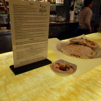Mezza Thyme - Complimentary hummus and fresh pita! - Mediterranean Near Me - Santa Barbara, California