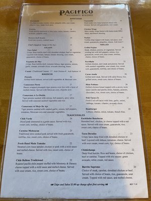 Menu photo 3 Pacifico Restaurante Mexicano Calistoga, CA Menu photo 3 Pacifico Restaurante Mexicano Calistoga, CA