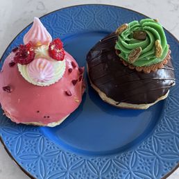 Donuts from "Donut Day": Dubai Chocolate & Raspberry Donuts from "Donut Day": Dubai Chocolate & Raspberry