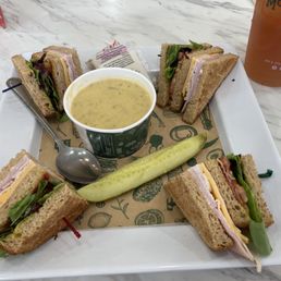 Club sandwich and broccoli & cheese soup Club sandwich and broccoli & cheese soup