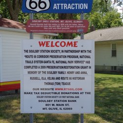 Soulsby's Service Station - Route 66 signage, signifying its importance on the old road