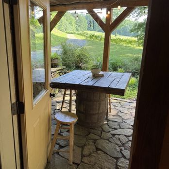 Cartecay Vineyards - Patio seating off the side of the barn - Wineries Near Me - Ellijay, Georgia