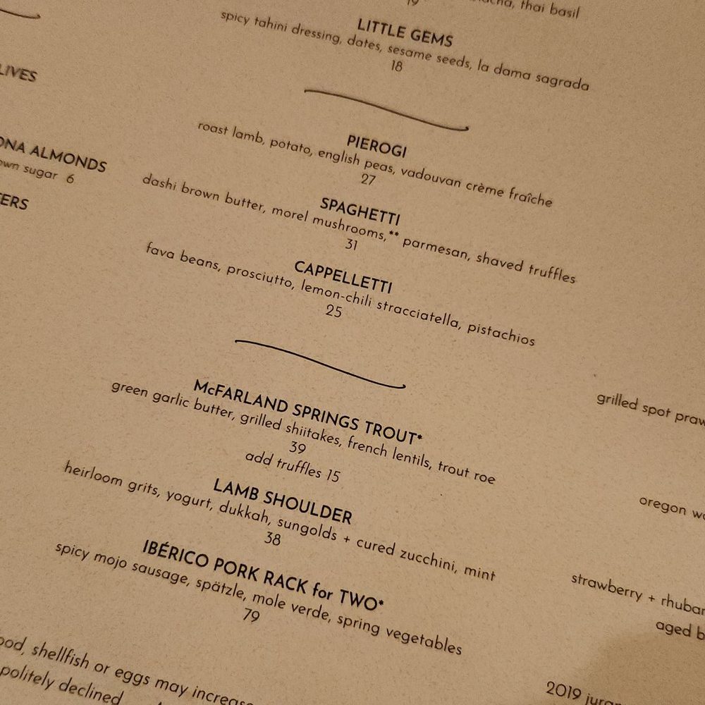 Arden  - Menu - New American Near Me - Portland, Oregon