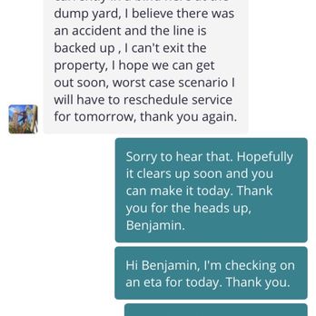 LandLabor - Part of initial relevant Yelp message exchange. - Tree Services Near Me