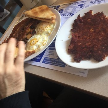 Don's Diner - 2 eggs with 3 bacon , 3 sausage or breakfast ham slice and side of hash - Diners Near Me - Plainville, Massachusetts