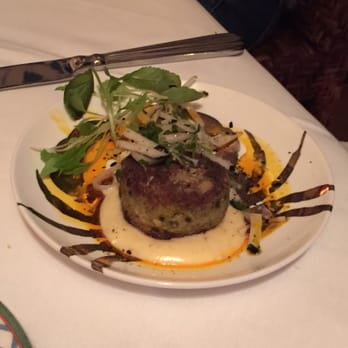 Havana - Crab cake on a crab plate :) - Seafood Near Me - Bar Harbor, Maine
