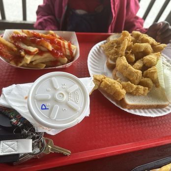 O-Jan's Fish Stand - Catfish fritter, fries and potato salad - Seafood Near Me - Grafton, Illinois O-Jan's Fish Stand - Catfish fritter, fries and potato salad - Seafood Near Me - Grafton, Illinois