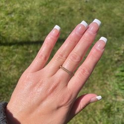 Unique Nails - FILL IN on my Full set - almond shaped nails which turned into a French manicure. Love this place (: