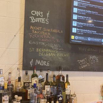 Hunter's Brewing - Beer board, liquor bar area - Breweries Near Me - Chesterton, Indiana