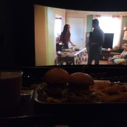 Look Dine-In Cinemas - Cheeseburger sliders and chocolate milkshake