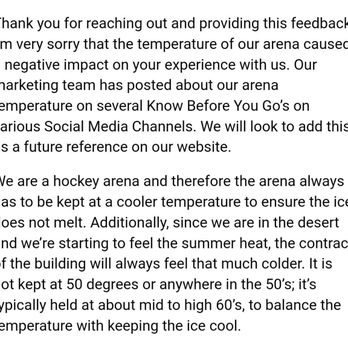 Acrisure Arena - Lame response from guest experience team. - Music Venues Near Me - Palm Desert, California Acrisure Arena - Lame response from guest experience team. - Music Venues Near Me - Palm Desert, California