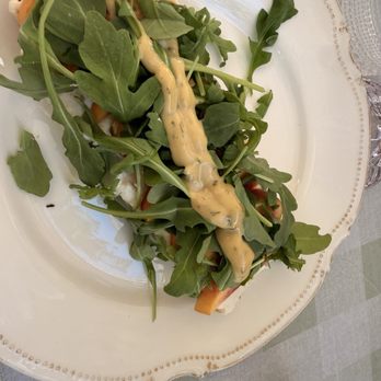 August Cafe - Whipped ricotta (with peaches, arugula, and pistachios) - Cafes Near Me - New York, New York