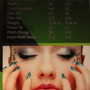 Bombshell Nail & Spa - Price list (back) - Nail Salons Near Me - Las Vegas, Nevada