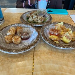 Fried Shrimp Dumpling(5pcs) Cream Cheese Wonton(5pcs) Pan seared Pork Dumpling(5pcs) Fried Shrimp Dumpling(5pcs) Cream Cheese Wonton(5pcs) Pan seared Pork Dumpling(5pcs)