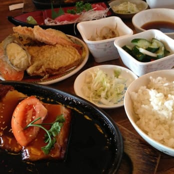 Kuni Restaurant - The Vegetarian - Tofu Steak, Vegetable Tempura, Namasu with tsukemono, moyashi, and miso soup. - Japanese Near Me - Waipahu, Hawaii Kuni Restaurant - The Vegetarian - Tofu Steak, Vegetable Tempura, Namasu with tsukemono, moyashi, and miso soup. - Japanese Near Me - Waipahu, Hawaii
