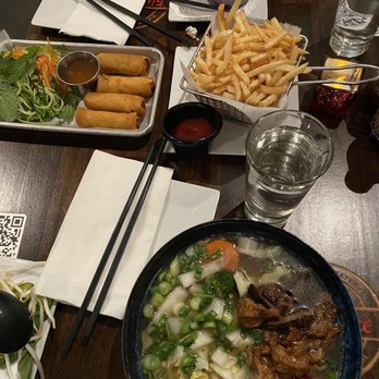 5ive Spice - Vegetable Pho (Soy) Veg Spring Rolls Ube Iced Latte French Fries - Vietnamese Near Me - New York, New York 5ive Spice - Vegetable Pho (Soy) Veg Spring Rolls Ube Iced Latte French Fries - Vietnamese Near Me - New York, New York