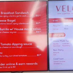 Nice menu, easy to read. Nice menu, easy to read.