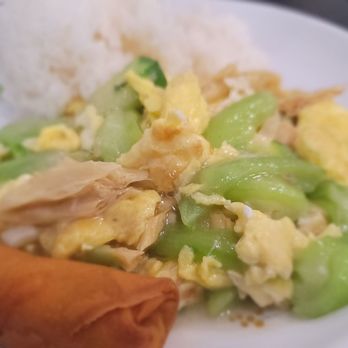 Tasty China - lunch special no.1 - luffa egg bean curd skin stir-fry, quite tasty! - Chinese Near Me - Torrance, California