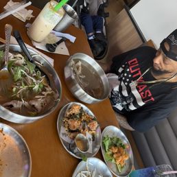 Rock shrimp popcorn chicken house pho byo pho Carmel drink blue dream  drinks