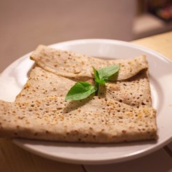 Crêperie U Kajetána - You see that plate that this savory margherita crepe was served on? It probably has more flavor than this crepe itself.