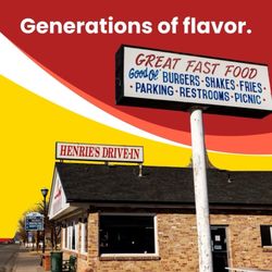 Henrie's Drive-In - Retro Diner, Home Town Values, Henrie's Drive-in, Home of the Chubby Cheese and best Onion Rings around!