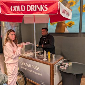 Delta Air Lines - Chicago-style hot dog stand inside the Delta Sky Club near Gate M13 inside Terminal 5 at Chicago O'Hare International Airport (ORD). Great. - Airlines Near Me - Chicago, Illinois Delta Air Lines - Chicago-style hot dog stand inside the Delta Sky Club near Gate M13 inside Terminal 5 at Chicago O'Hare International Airport (ORD). Great. - Airlines Near Me - Chicago, Illinois