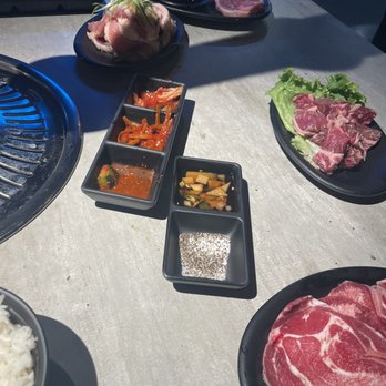 Brave Korean Barbecue - Gigantic short rib bone in the back was hard to cook - Korean Near Me - Tempe, Arizona