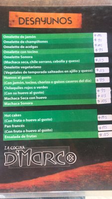 Menu photo 1 D'Marco Guadalupe, BCN Menu photo 1 D'Marco Guadalupe, BCN